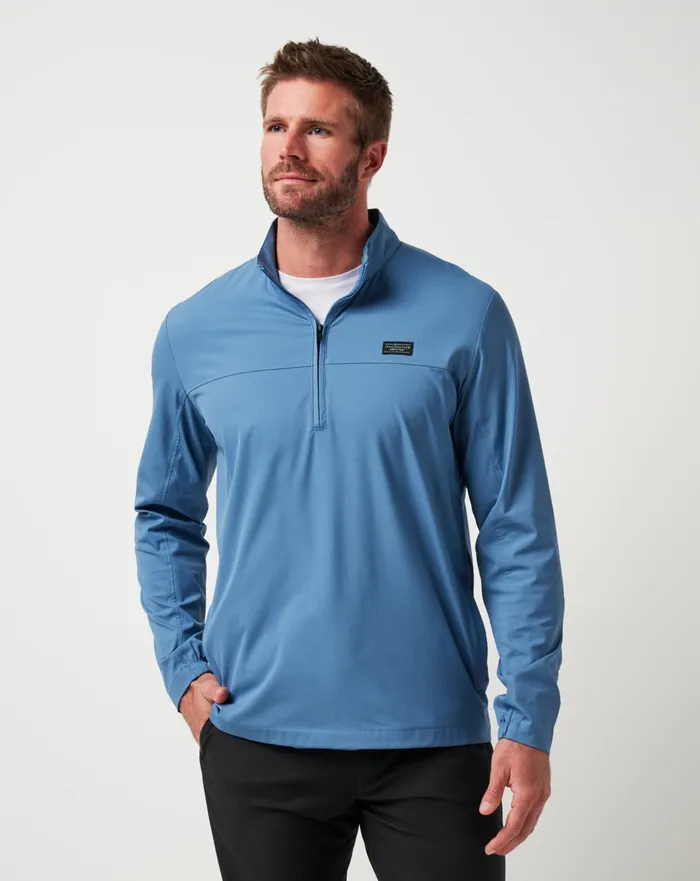 Men Quarter Zips TravisMathew WANDERLUST QUARTER ZIP Copen Blue