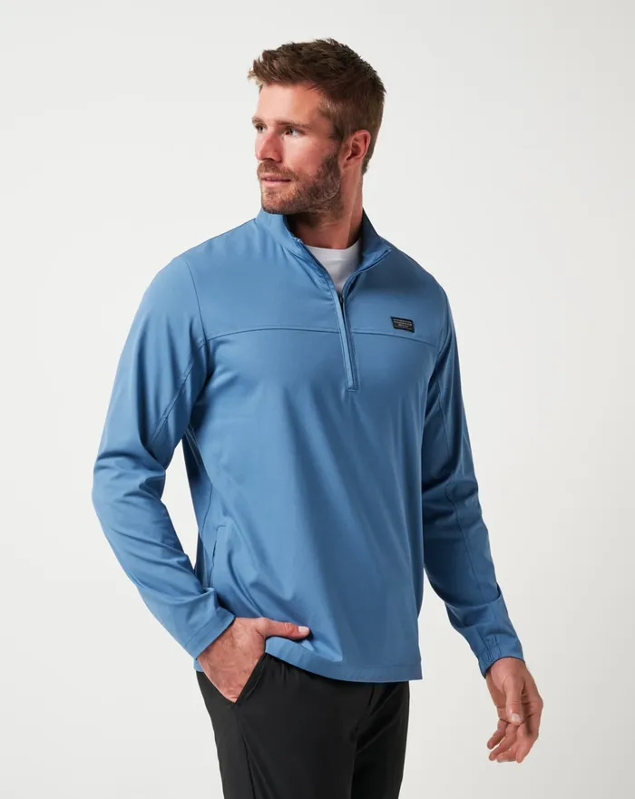 Men Quarter Zips TravisMathew WANDERLUST QUARTER ZIP Copen Blue