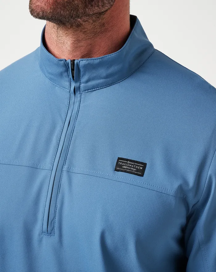 Men Quarter Zips TravisMathew WANDERLUST QUARTER ZIP Copen Blue