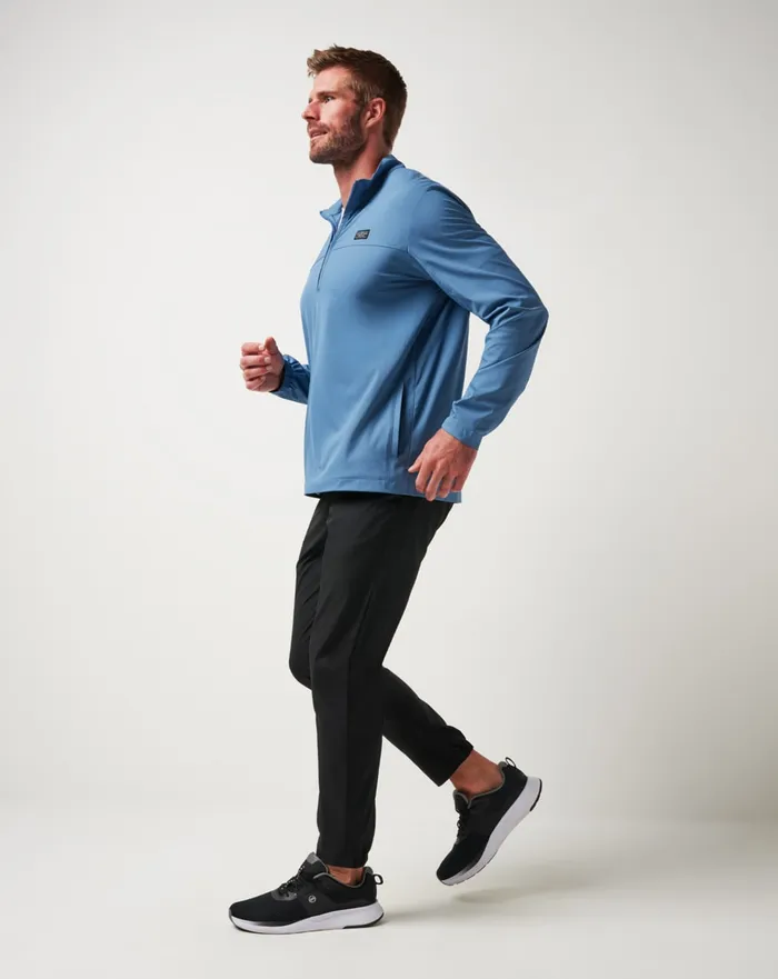 Men Quarter Zips TravisMathew WANDERLUST QUARTER ZIP Copen Blue