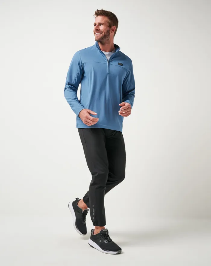 Men Quarter Zips TravisMathew WANDERLUST QUARTER ZIP Copen Blue