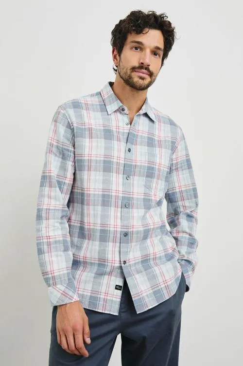 Men Rails Shirts Clyde Shirt Legacy Blue Crimson