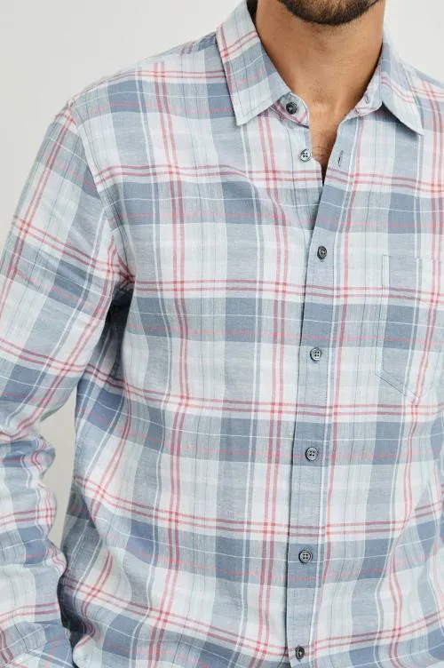Men Rails Shirts Clyde Shirt Legacy Blue Crimson Men Rails Shirts Clyde Shirt Legacy Blue Crimson