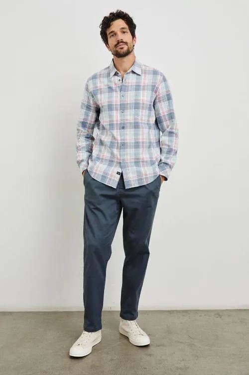Men Rails Shirts Clyde Shirt Legacy Blue Crimson Men Rails Shirts Clyde Shirt Legacy Blue Crimson