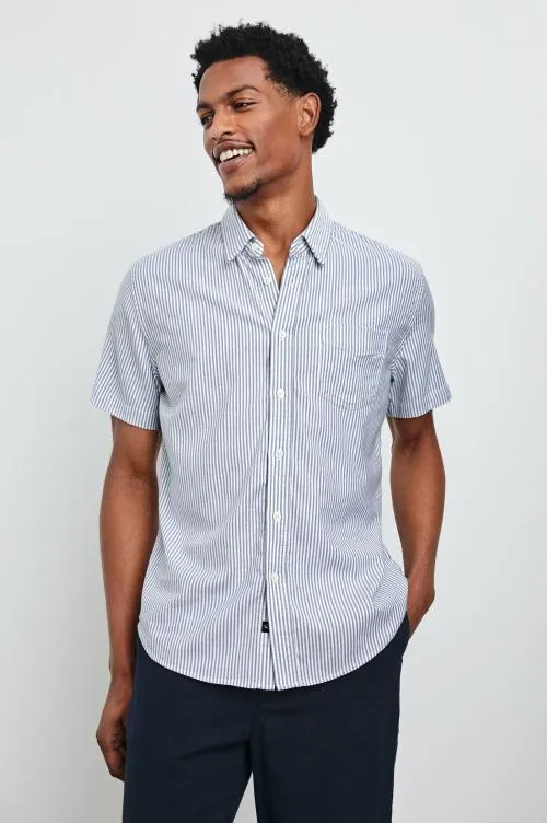 Men Rails Shirts Kieren Shirt Blue White Stripe