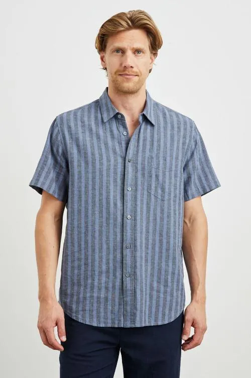 Men Rails Shirts Wilder Shirt Marine Sapphire Stripe