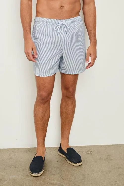 Men Rails Shorts and Swim La Brea Swim Short Blue White Seersucker Men Rails Shorts and Swim La Brea Swim Short Blue White Seersucker