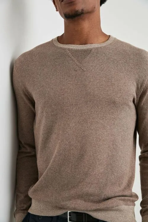 Men Rails Sweaters Burns Sweater Mocha Heather Men Rails Sweaters Burns Sweater Mocha Heather