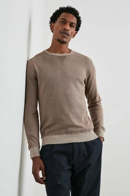 Men Rails Sweaters Burns Sweater Mocha Heather Men Rails Sweaters Burns Sweater Mocha Heather