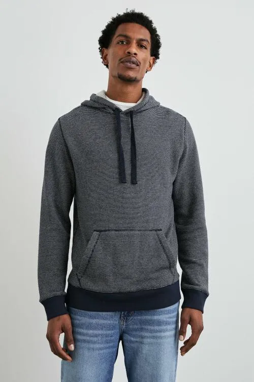 Men Rails Sweatshirts and Hoodies Calvin Hoodie Navy Cream Stripe Men Rails Sweatshirts and Hoodies Calvin Hoodie Navy Cream Stripe