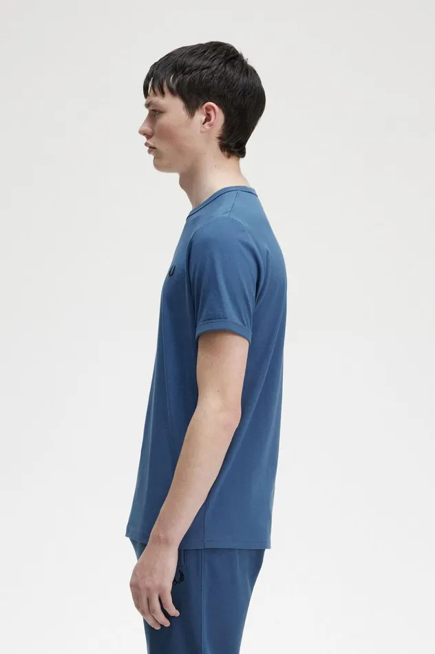 Men Ringer TShirt Midnight Blue Fred Perry TShirts