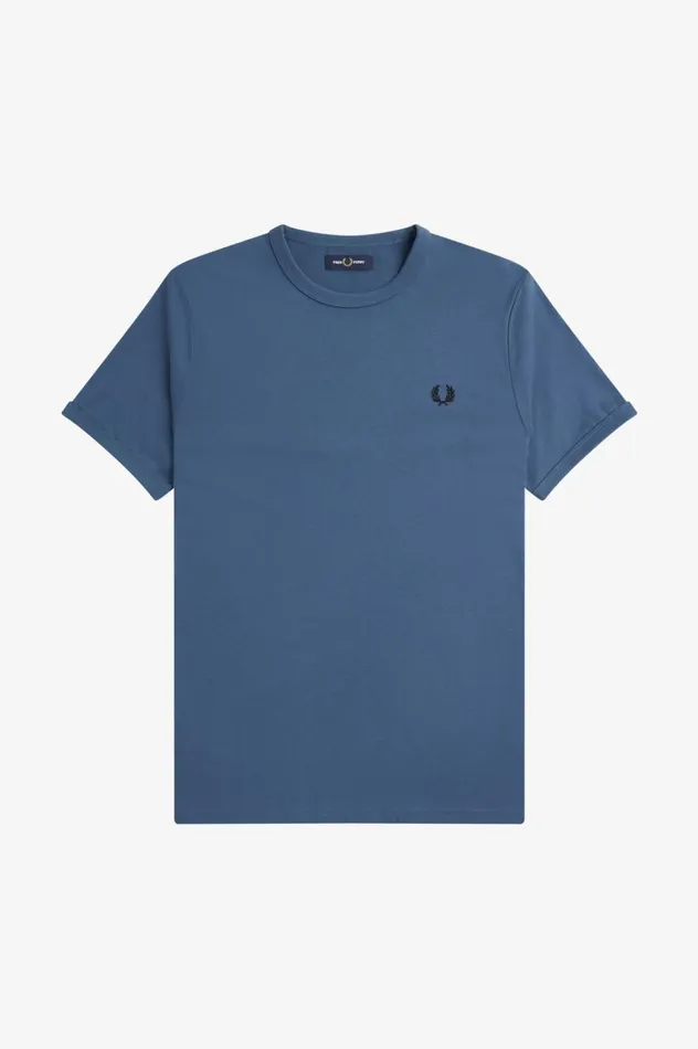 Men Ringer TShirt Midnight Blue Fred Perry TShirts