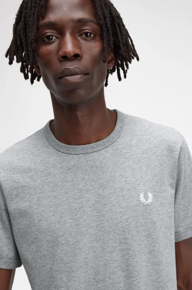 Men Ringer TShirt Steel Marl Fred Perry TShirts