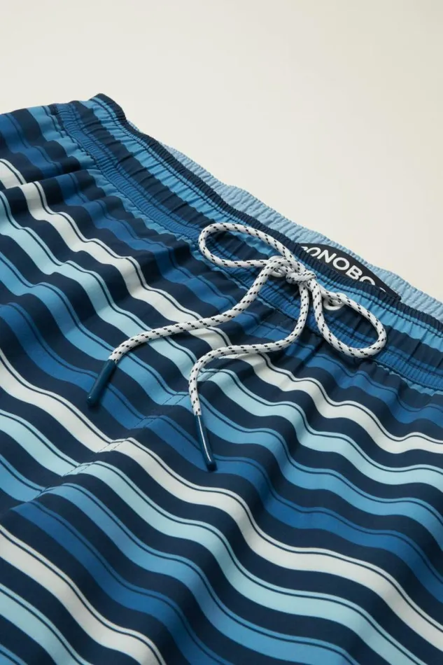 Men Riviera Recycled Swim Trunks Blue Vargas Stripe Bonobos Swim Trunks