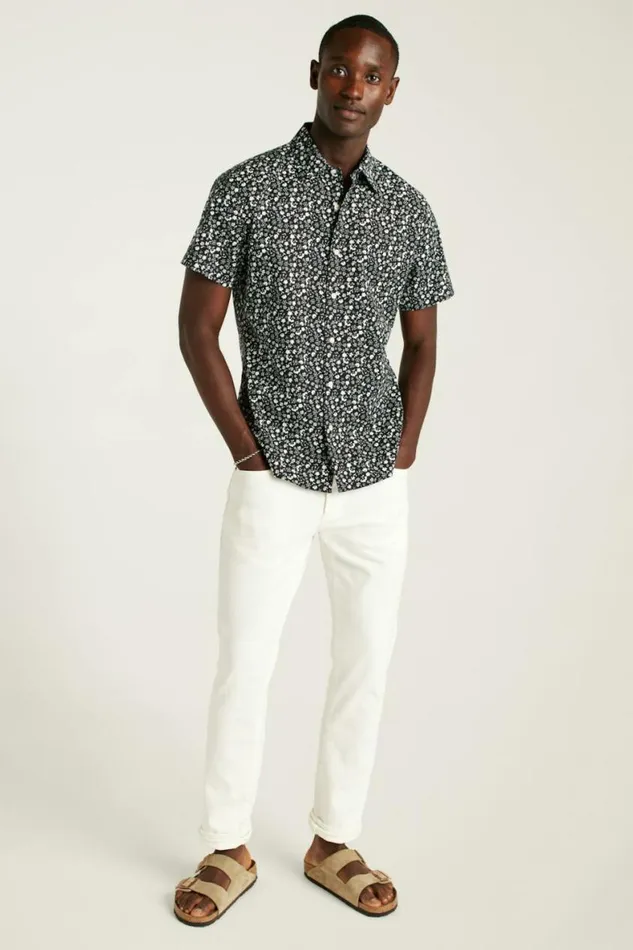 Men Riviera Short Sleeve Shirt Black Weekend Floral Bonobos Short Sleeve Shirts Men Riviera Short Sleeve Shirt Black Weekend Floral Bonobos Short Sleeve Shirts