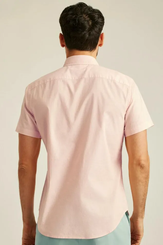 Men Riviera Short Sleeve Shirt Cantaloupe End On End Bonobos Short Sleeve Shirts