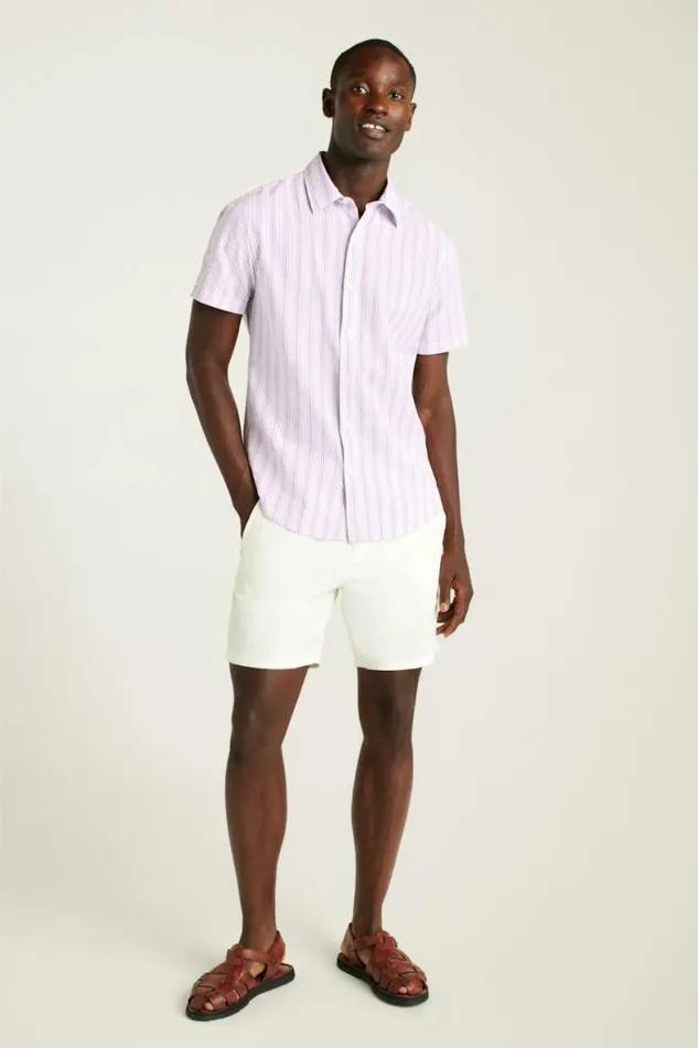 Men Riviera Short Sleeve Shirt Lavender Stripe Bonobos Short Sleeve Shirts