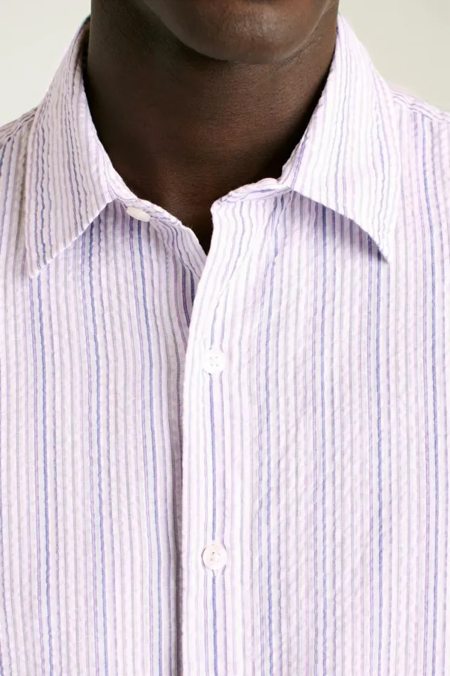 Men Riviera Short Sleeve Shirt Lavender Stripe Bonobos Short Sleeve Shirts