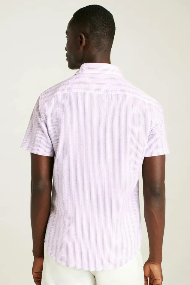Men Riviera Short Sleeve Shirt Lavender Stripe Bonobos Short Sleeve Shirts