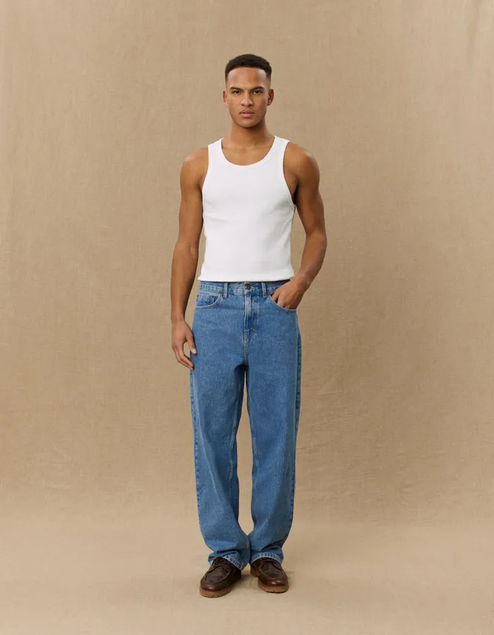 Men Roi Yale Bulldog Denim Pants 8211 Medium Indigo Wash Les Deux Pants