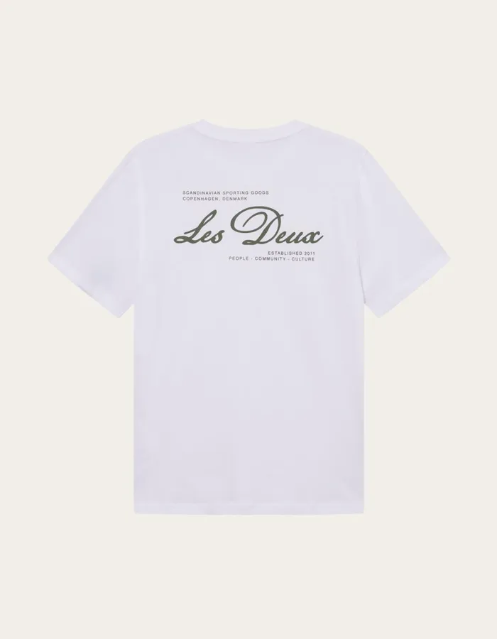 Men Scandinavian TShirt 8211 WhiteChive Green Les Deux Tshirts