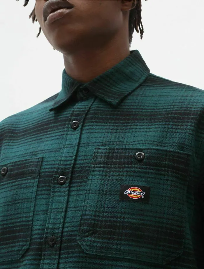Men Shirts Dickies Evansville Long Sleeve Shirt Ponderosa Pe
