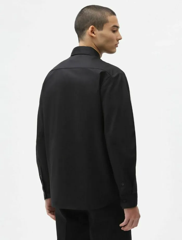 Men Shirts Dickies Long Sleeve Work Shirt Black