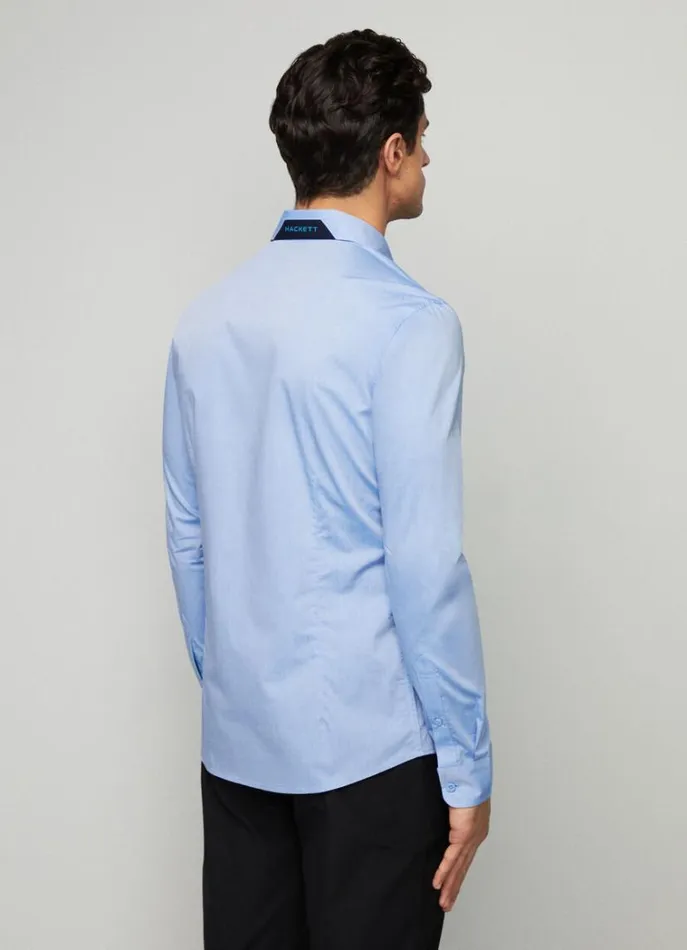 Men Shirts Hackett London Aston Martin Poplin Shirt Chambray Blue