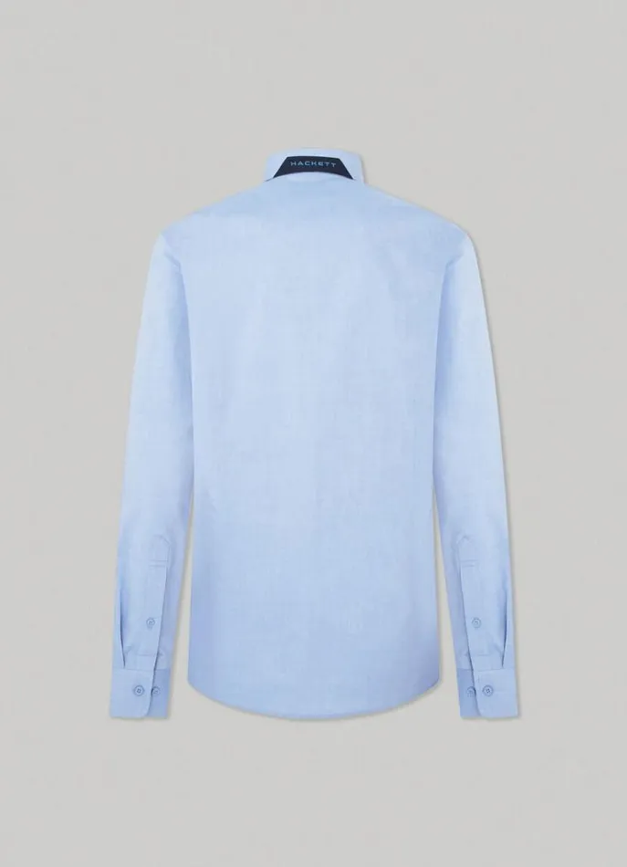 Men Shirts Hackett London Aston Martin Poplin Shirt Chambray Blue