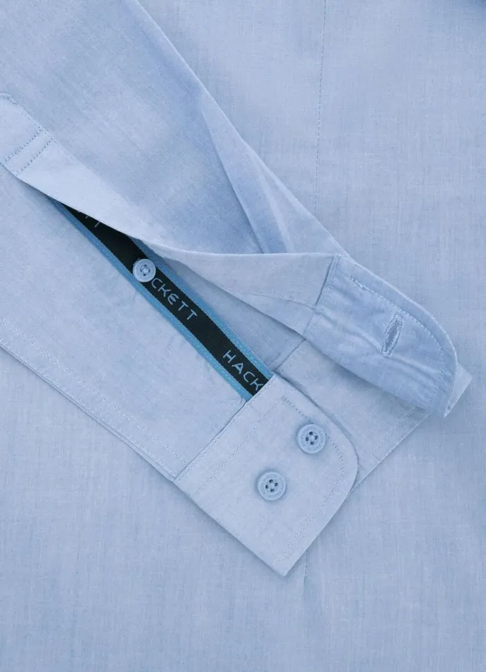 Men Shirts Hackett London Aston Martin Poplin Shirt Chambray Blue