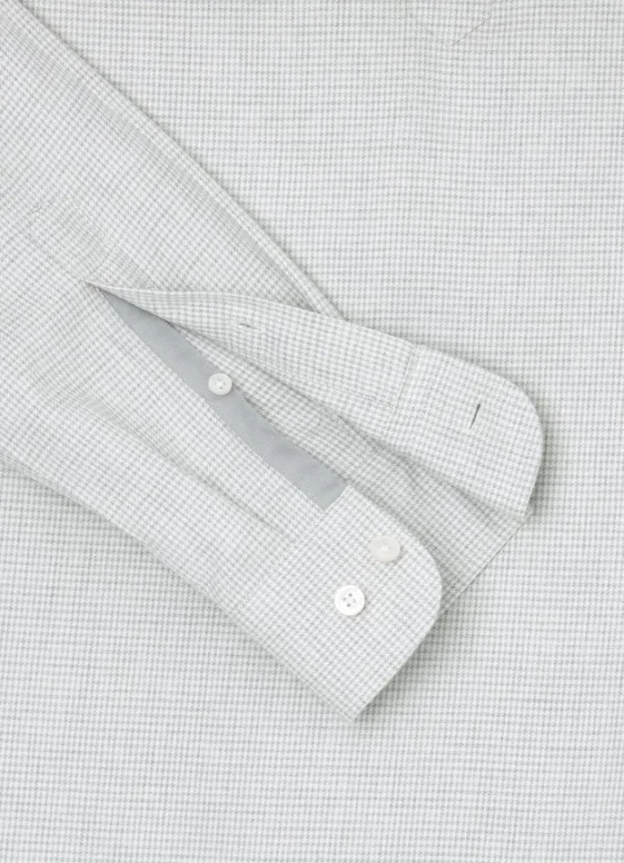 Men Shirts Hackett London Classic Fit Dogtooth Shirt Greywhite