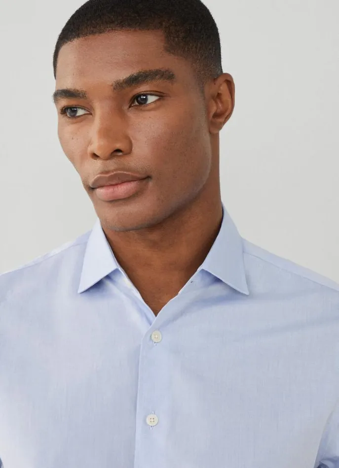 Men Shirts Hackett London Classic Fit Poplin Shirt Blue