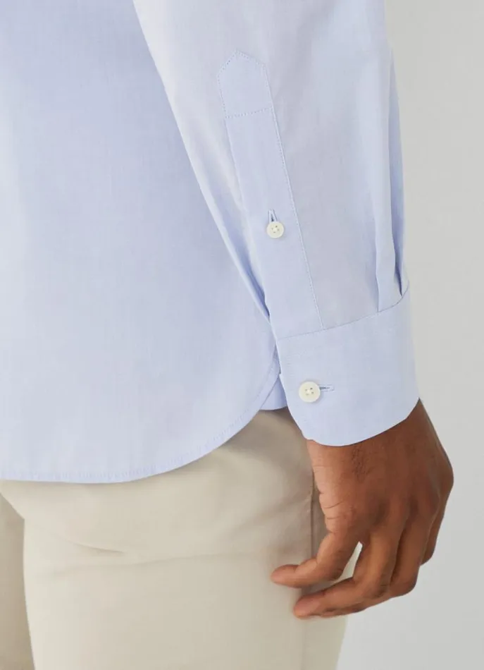 Men Shirts Hackett London Classic Fit Poplin Shirt Blue