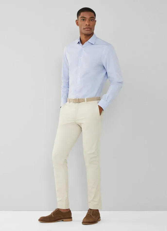 Men Shirts Hackett London Classic Fit Poplin Shirt Blue