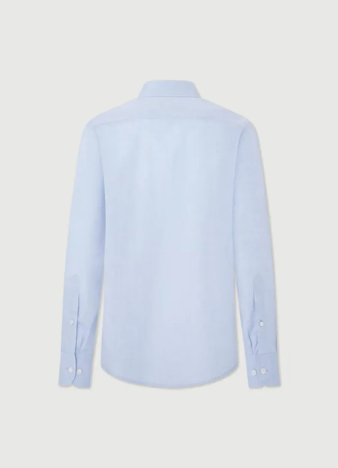 Men Shirts Hackett London Classic Fit Poplin Shirt Blue