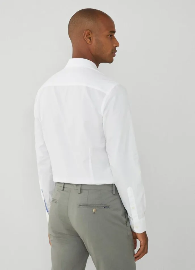 Men Shirts Hackett London Kent Collar Slim Fit Shirt White