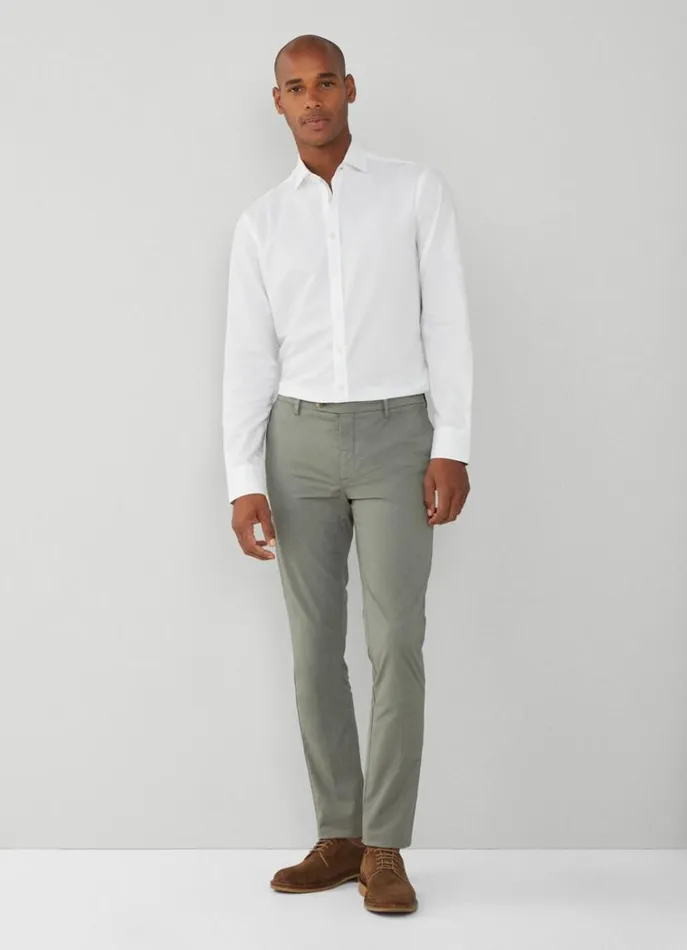 Men Shirts Hackett London Kent Collar Slim Fit Shirt White