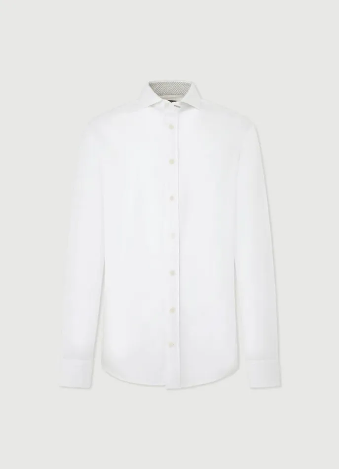 Men Shirts Hackett London Kent Collar Slim Fit Shirt White