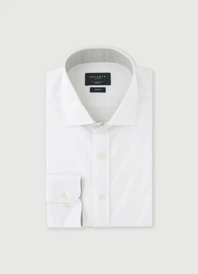 Men Shirts Hackett London Kent Collar Slim Fit Shirt White