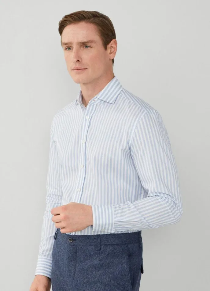 Men Shirts Hackett London Slim Fit Bengal Striped Shirt Bluewhite