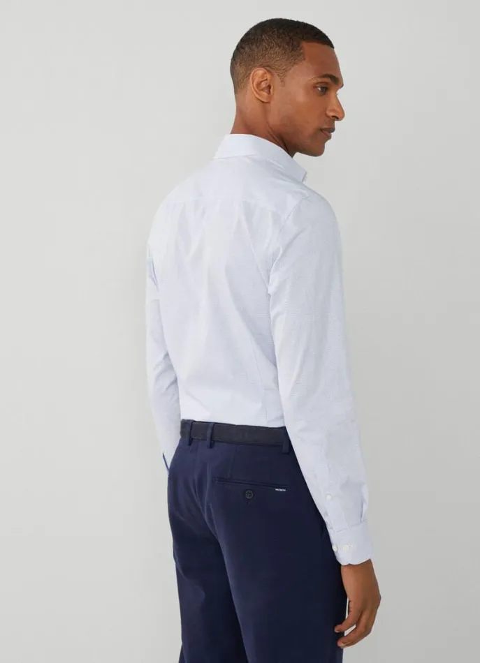 Men Shirts Hackett London Slim Fit Check Shirt Whiteblue