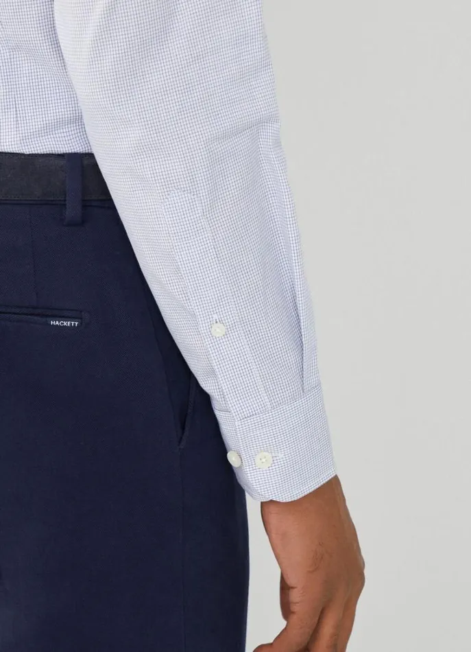 Men Shirts Hackett London Slim Fit Check Shirt Whiteblue