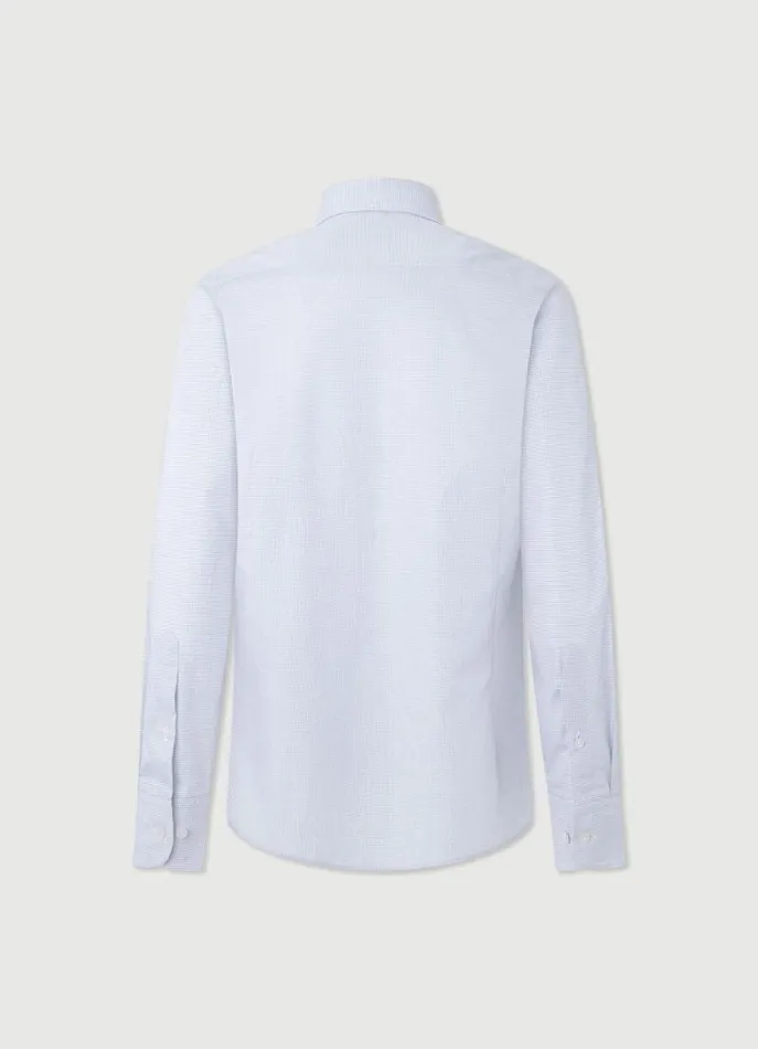 Men Shirts Hackett London Slim Fit Check Shirt Whiteblue