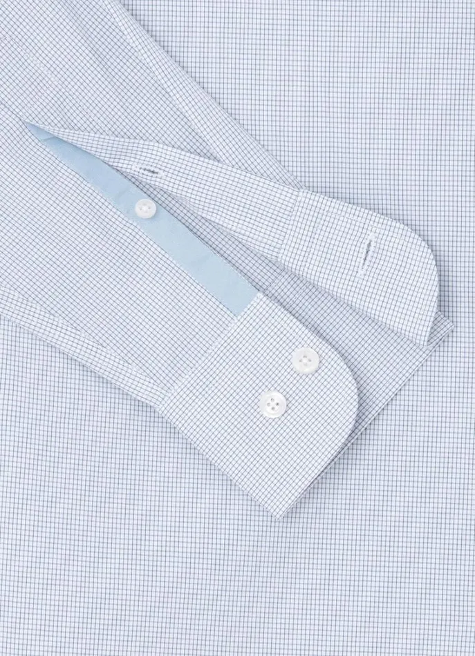 Men Shirts Hackett London Slim Fit Check Shirt Whiteblue