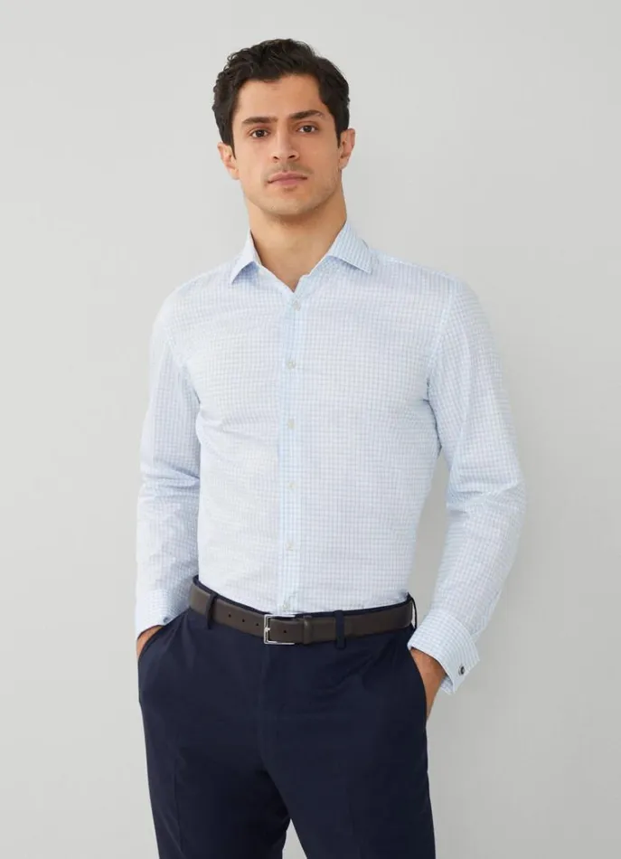 Men Shirts Hackett London Slim Fit Check Shirt Whitesky