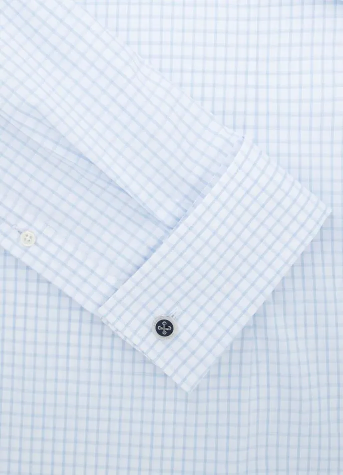 Men Shirts Hackett London Slim Fit Check Shirt Whitesky