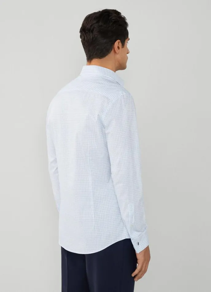 Men Shirts Hackett London Slim Fit Check Shirt Whitesky