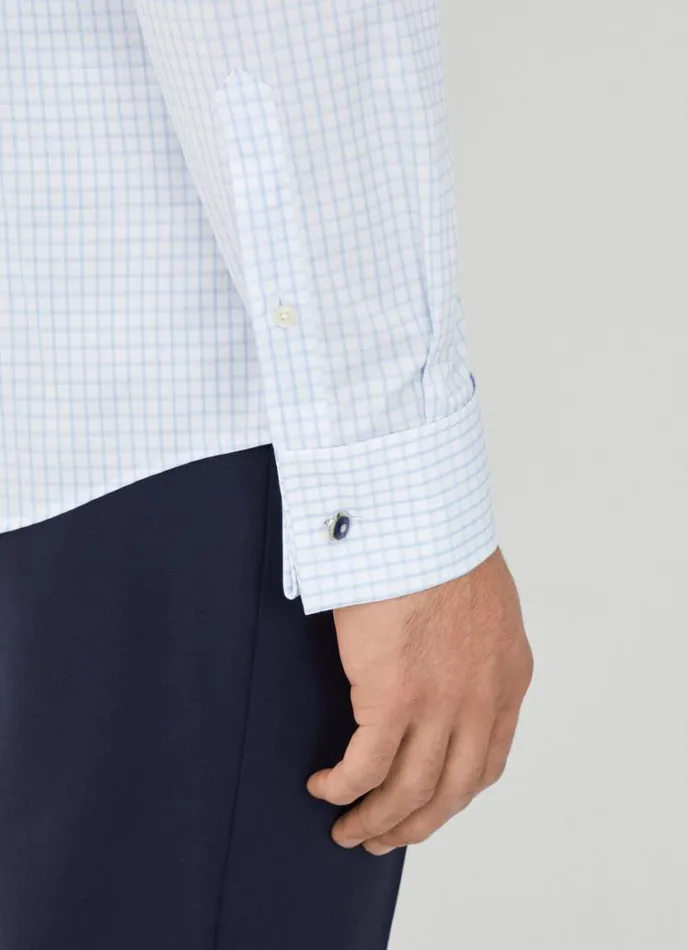 Men Shirts Hackett London Slim Fit Check Shirt Whitesky