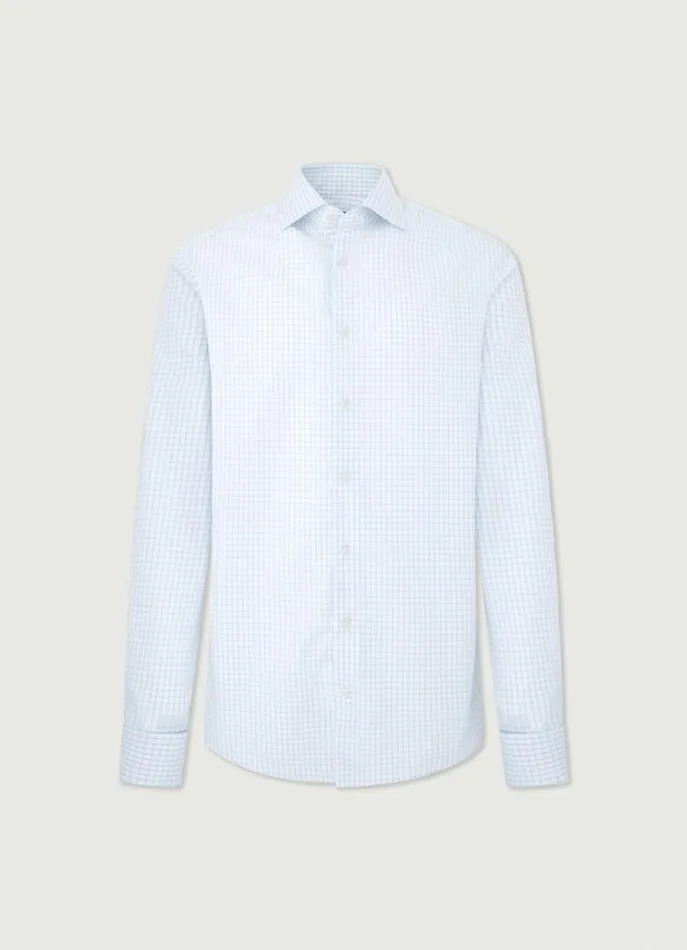 Men Shirts Hackett London Slim Fit Check Shirt Whitesky