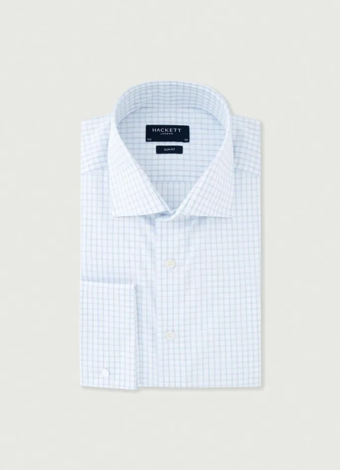 Men Shirts Hackett London Slim Fit Check Shirt Whitesky